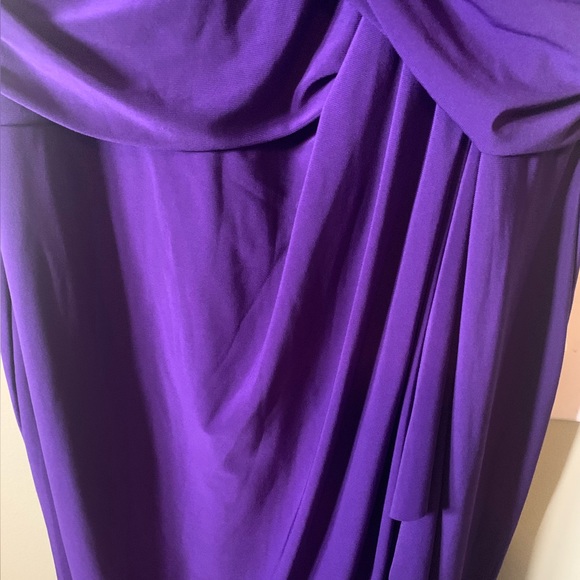 Ralph Lauren Chaps Classy Purple Dress W/Gathered Ruche Front Size L - Picture 6 of 6